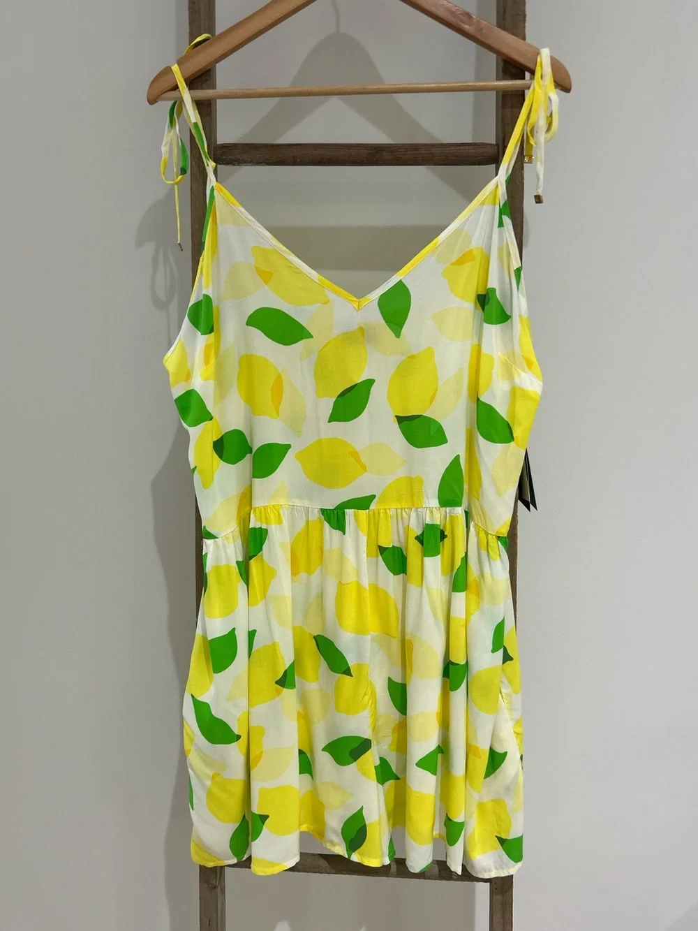 Kate Spade New York Lemon Print Romper Swim Coverup Size XL NWT Playful Beach